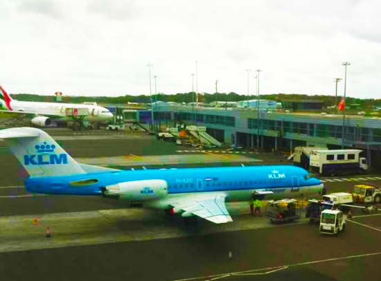 KLM plane at Newcastle Airport