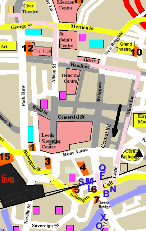 Leeds Pride Route Map & Leeds Gay venue location Map