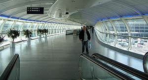 Manchester airport Skylink Walkway and moving pavement