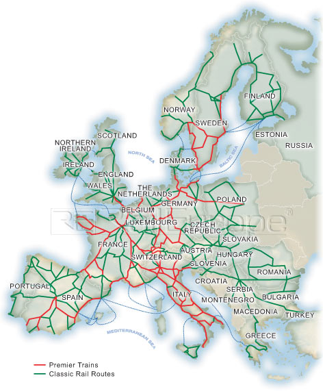 Map Of Europe Rail