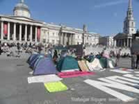 Demonstrators Camp Trafalgar Square