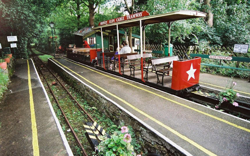 Shipley Glen Tramway Top Station Duel Tracks & Tram