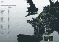 Eurostar Rail Selected Destinations.