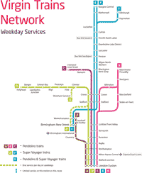 Virgin Train Rail Routes